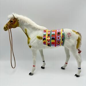 Wind Riders Nez Perce flocked Native American white horse toy figure figurine